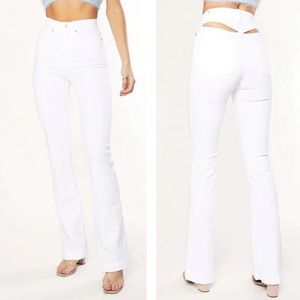 REVICE Denim Avalon White Nights Flare Leg Jeans Waist Hip Cutouts Sexy Sz 32